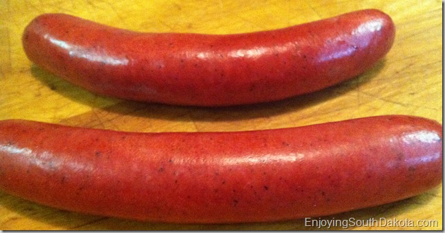 photo of red hot dogs made in South Dakota