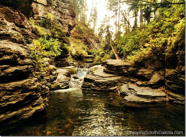 hike to devils bathtub south dakota in spearfish canyon